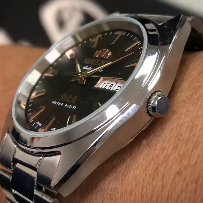 Orient 3 EStrelas Automático classico 469SS084NH marrom