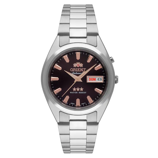 Orient 3 EStrelas Automático classico 469SS084NH marrom