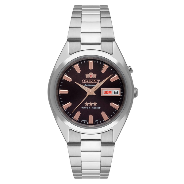 Orient 3 EStrelas Automático classico 469SS084NH marrom