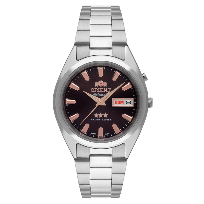 Orient 3 EStrelas Automático classico 469SS084NH marrom