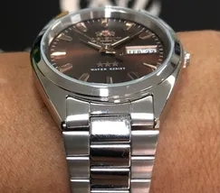 Orient 3 EStrelas Automático classico 469SS084NH marrom - imagem 5