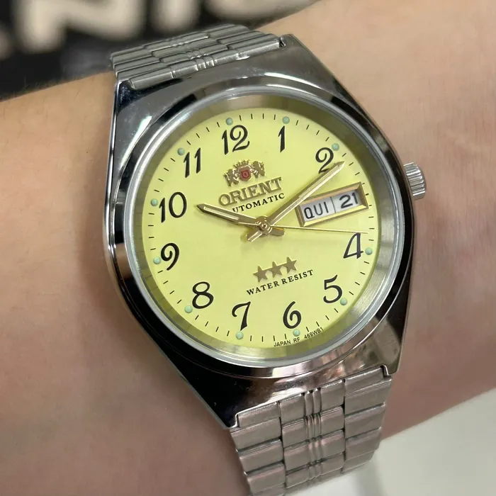 Orient 3 EStrelas Automático classico 469WB1AF Champanhe