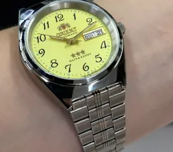 Orient 3 EStrelas Automático classico 469WB1AF Champanhe - imagem 5