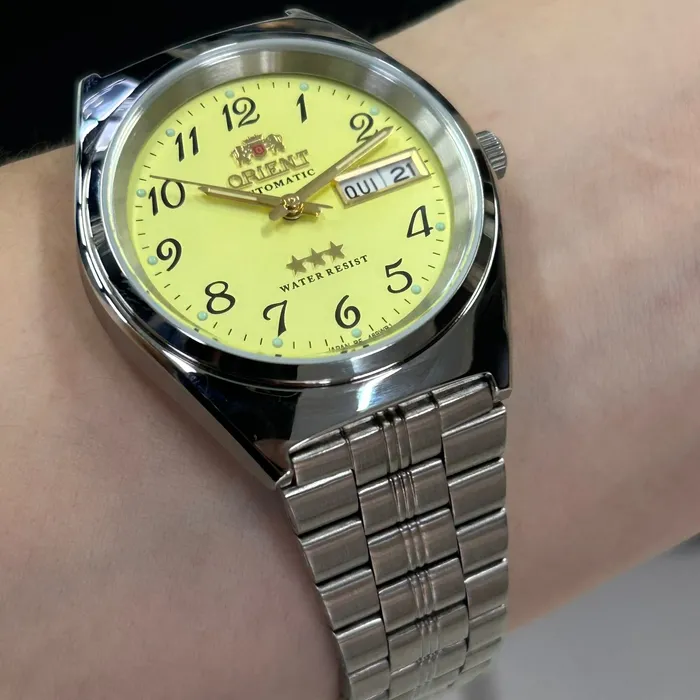 Orient 3 EStrelas Automático classico 469WB1AF Champanhe