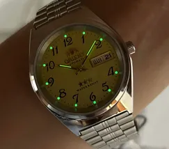 Orient 3 EStrelas Automático classico 469WB1AF Champanhe - imagem 6