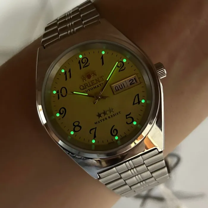 Orient 3 EStrelas Automático classico 469WB1AF Champanhe