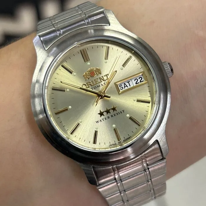 Orient 3 EStrelas Automático classico 469WA1AF Champanhe
