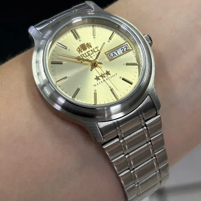 Orient 3 EStrelas Automático classico 469WA1AF Champanhe