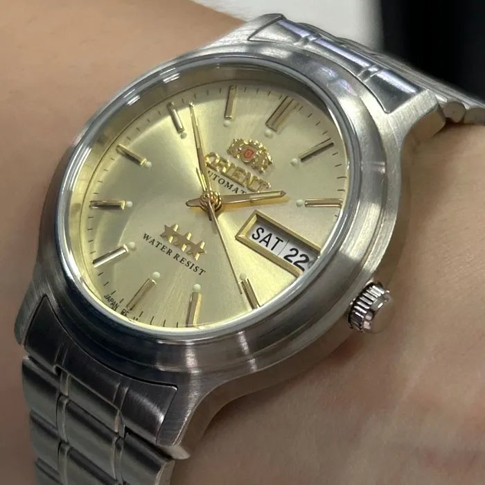 Orient 3 EStrelas Automático classico 469WA1AF Champanhe