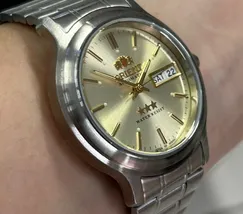 Orient 3 EStrelas Automático classico 469WA1AF Champanhe - imagem 4