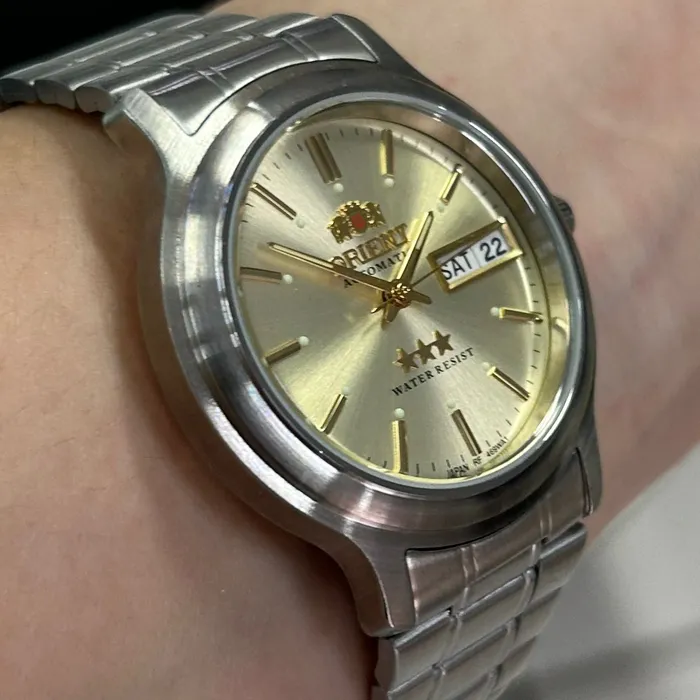 Orient 3 EStrelas Automático classico 469WA1AF Champanhe