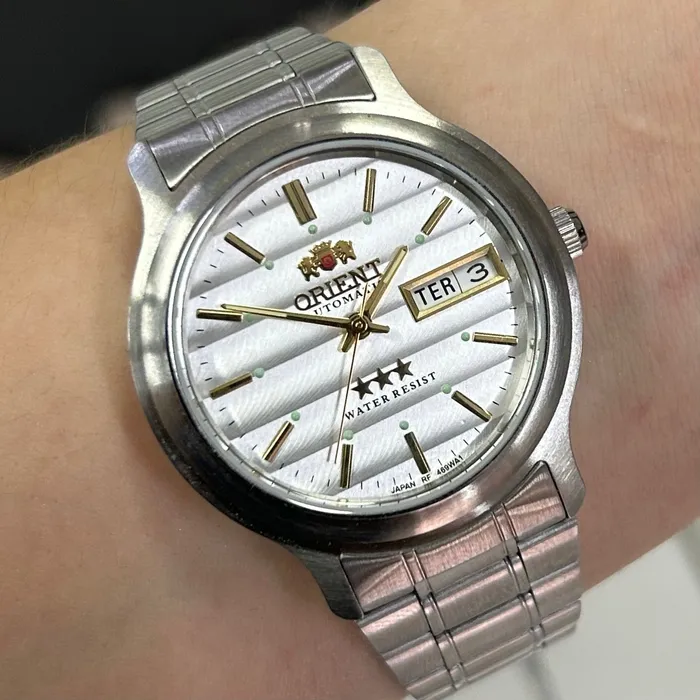 Orient 3 EStrelas Automático classico 469WA1AF Branco