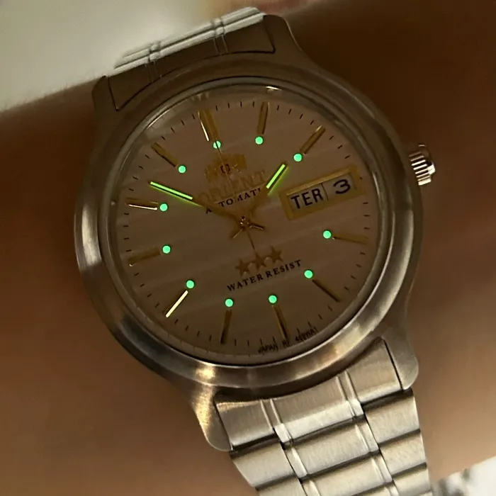 Orient 3 EStrelas Automático classico 469WA1AF Branco