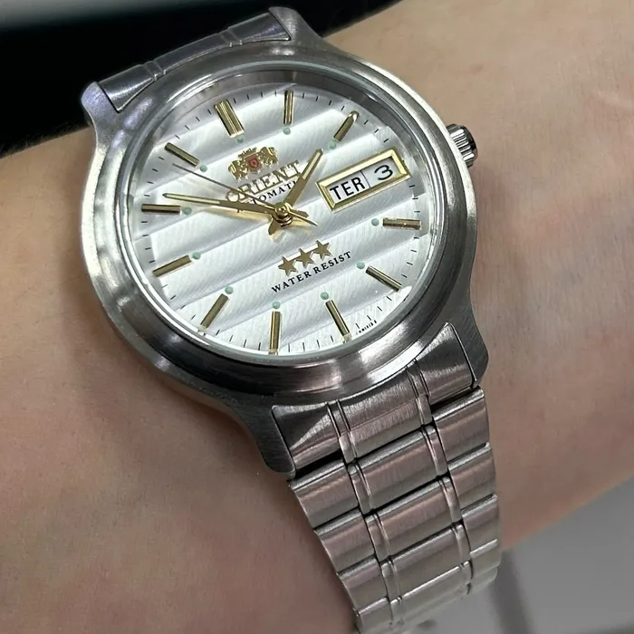 Orient 3 EStrelas Automático classico 469WA1AF Branco