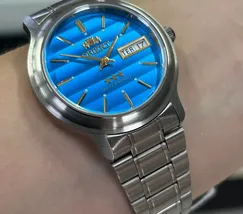 Orient 3 EStrelas Automático classico 469WA1AF Azul - imagem 5
