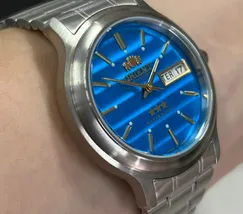 Orient 3 EStrelas Automático classico 469WA1AF Azul - imagem 3