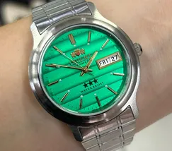 Orient 3 EStrelas Automático classico 469WA1AF Verde - imagem 1