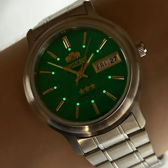 Orient 3 EStrelas Automático classico 469WA1AF Verde