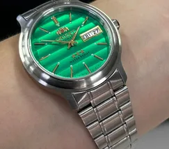 Orient 3 EStrelas Automático classico 469WA1AF Verde - imagem 5
