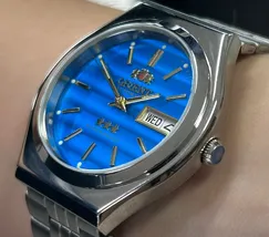 Orient 3 EStrelas Automático classico 469WB7NH Azul - imagem 4