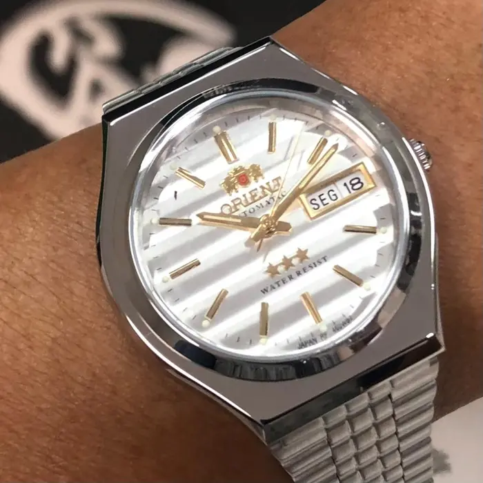 Orient 3 EStrelas Automático classico 469WB7F Branco