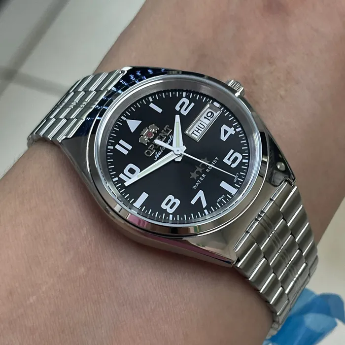 Orient 3 EStrelas Automático classico 469SS083F Preto