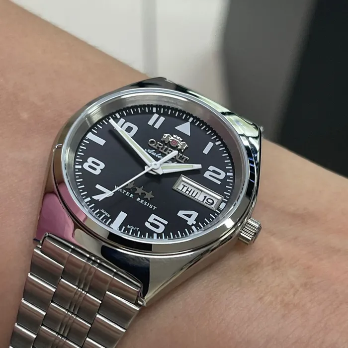 Orient 3 EStrelas Automático classico 469SS083F Preto