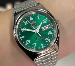 Orient 3 EStrelas Automático classico 469SS083F Verde - imagem 1