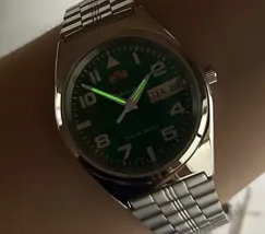 Orient 3 EStrelas Automático classico 469SS083F Verde - imagem 6