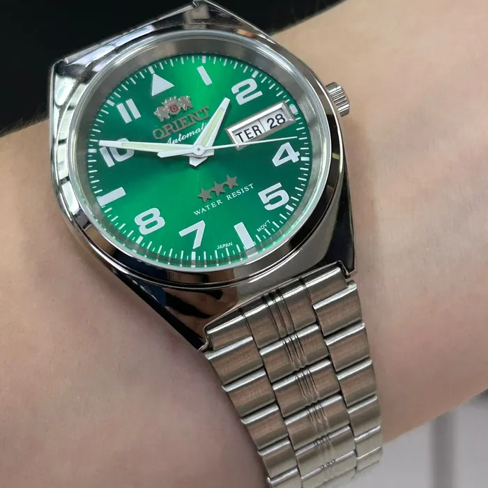 Orient 3 EStrelas Automático classico 469SS083F Verde