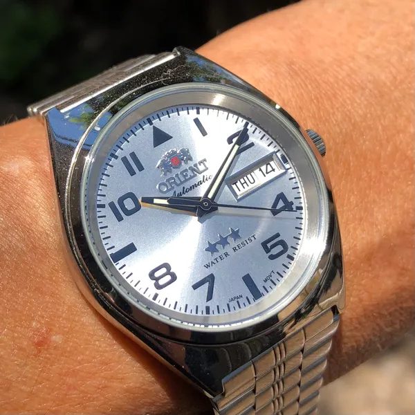 Orient 3 EStrelas Automático classico 469SS083F Branco
