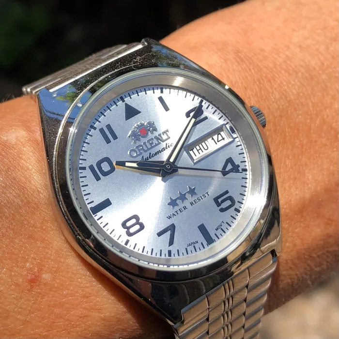 Orient 3 EStrelas Automático classico 469SS083F Branco