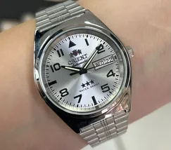 Orient 3 EStrelas Automático classico 469SS083NH Branco - imagem 1