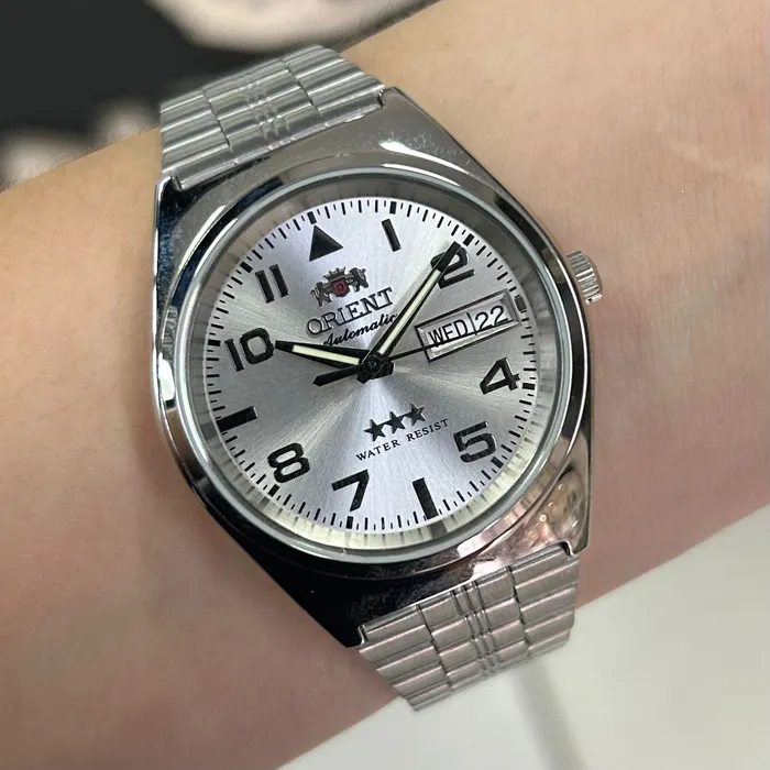 Orient 3 EStrelas Automático classico 469SS083NH Branco