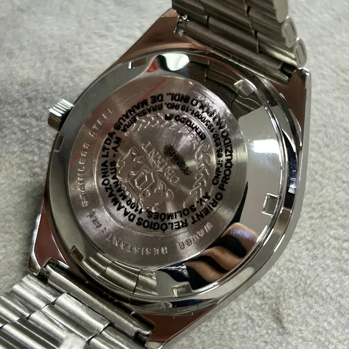 Orient 3 EStrelas Automático classico 469SS083NH Branco