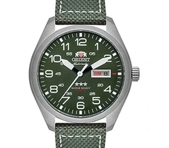 Orient 3 EStrelas Automático Classico Militar F49SN020NH Verde - imagem 2