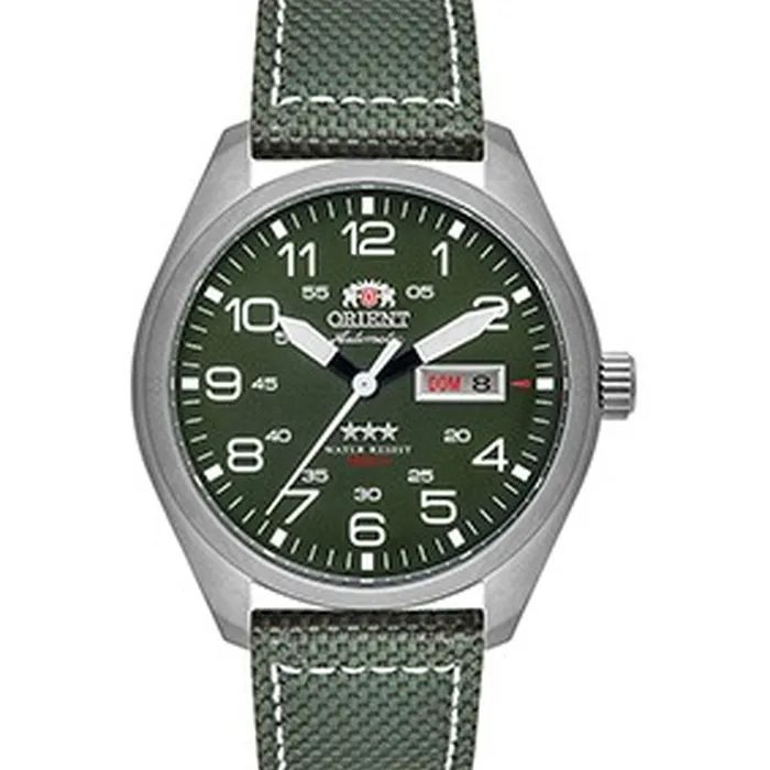 Orient 3 EStrelas Automático Classico Militar F49SN020NH Verde