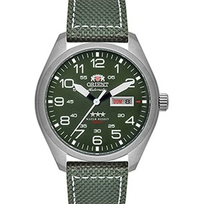 Orient 3 EStrelas Automático Classico Militar F49SN020NH Verde