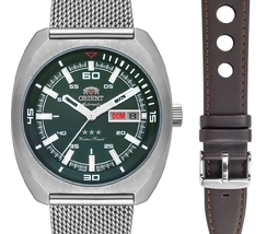 Orient 3 EStrelas Automático Classico Militar F49SS023 Verde - imagem 2