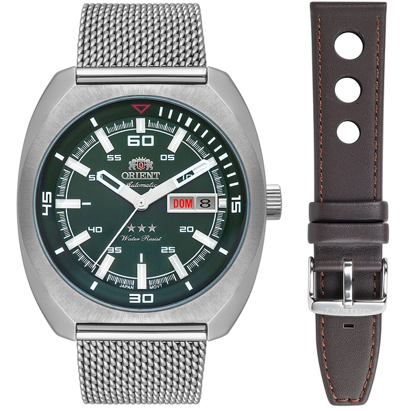 Orient 3 EStrelas Automático Classico Militar F49SN023 Verde