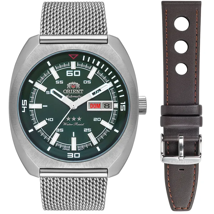 Orient 3 EStrelas Automático Classico Militar F49SS023 Verde