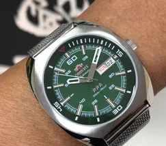 Orient 3 EStrelas Automático Classico Militar F49SS023 Verde - imagem 1