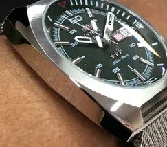 Orient 3 EStrelas Automático Classico Militar F49SS023 Verde - imagem 4