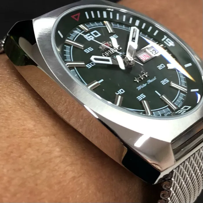 Orient 3 EStrelas Automático Classico Militar F49SS023 Verde