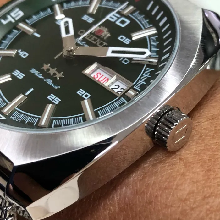 Orient 3 EStrelas Automático Classico Militar F49SS023 Verde