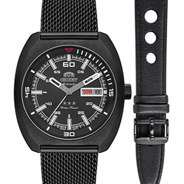 Orient 3 EStrelas Automático Classico Militar F49YY023 Preto IPBlack