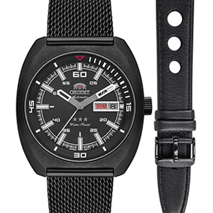 Orient 3 EStrelas Automático Classico Militar F49YY023 Preto IPBlack