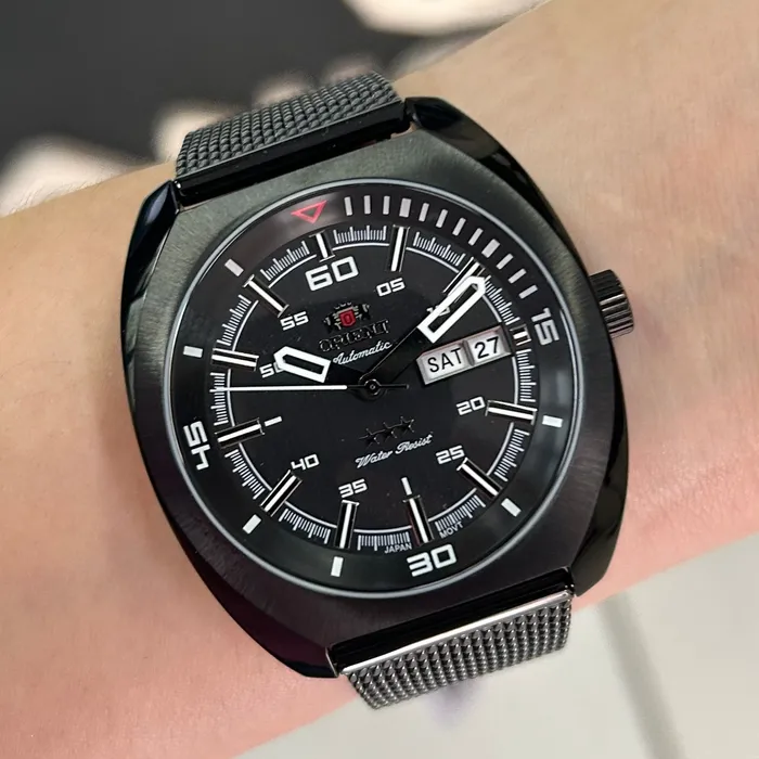 Orient 3 EStrelas Automático Classico Militar F49YY023 Preto IPBlack