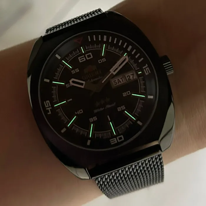 Orient 3 EStrelas Automático Classico Militar F49YY023 Preto IPBlack