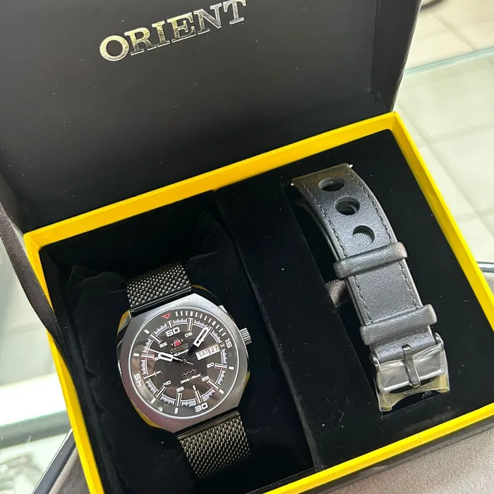 Orient 3 EStrelas Automático Classico Militar F49YY023 Preto IPBlack